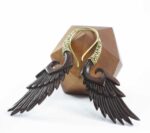 handmade wooden eagle earrings