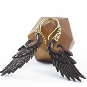 handmade wooden eagle earrings