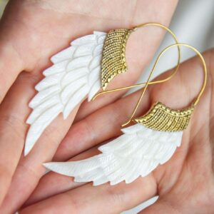 Earrings big wings shel