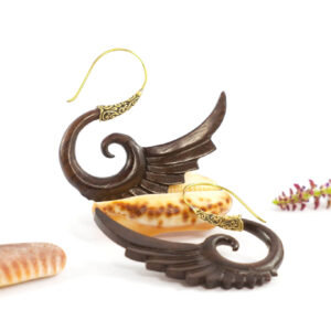 wood carved earrings