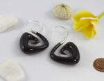 tribal bone earrings triangle spiral