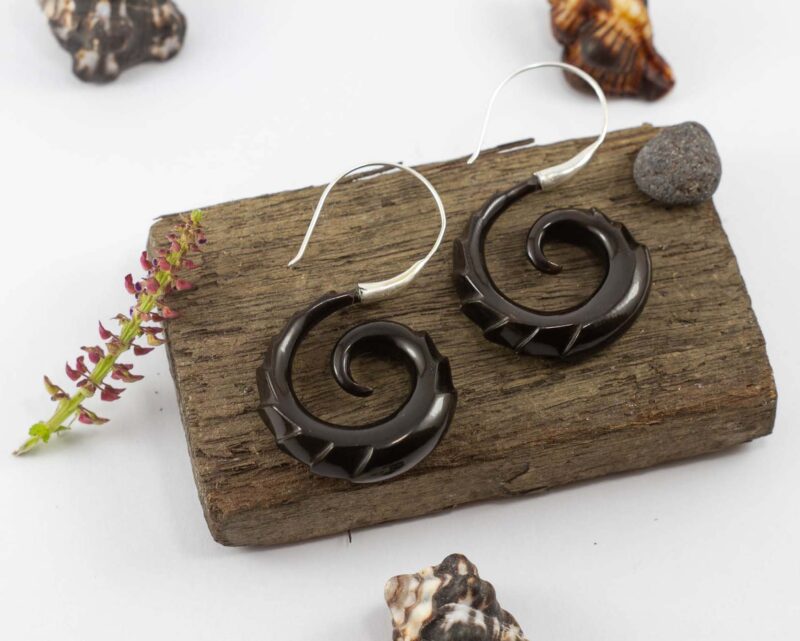 tribal spiral earrings