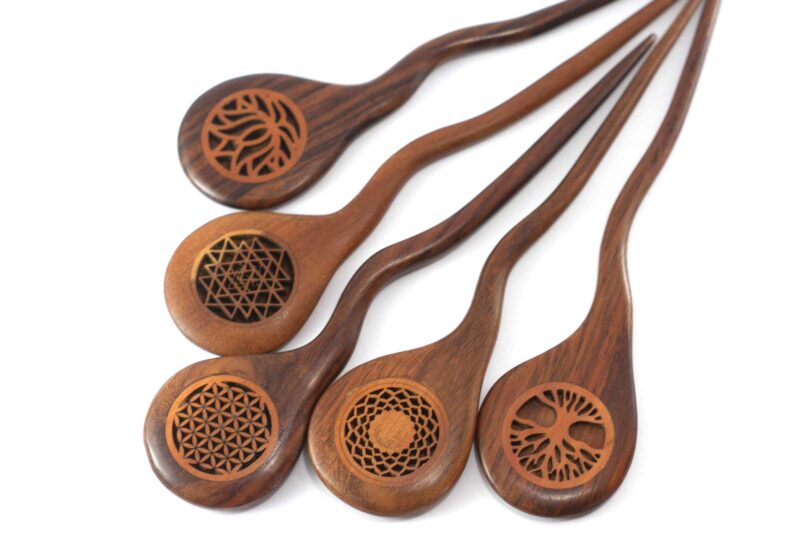 wooden bali hair sticks