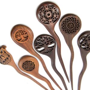 Wooden hairsticks for buns